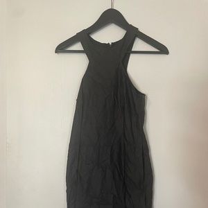 Black leather like stretchy dress